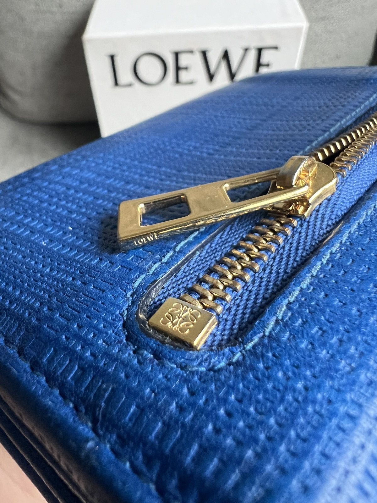 Loewe Textured Calfskin Small Vertical Zip Wallet