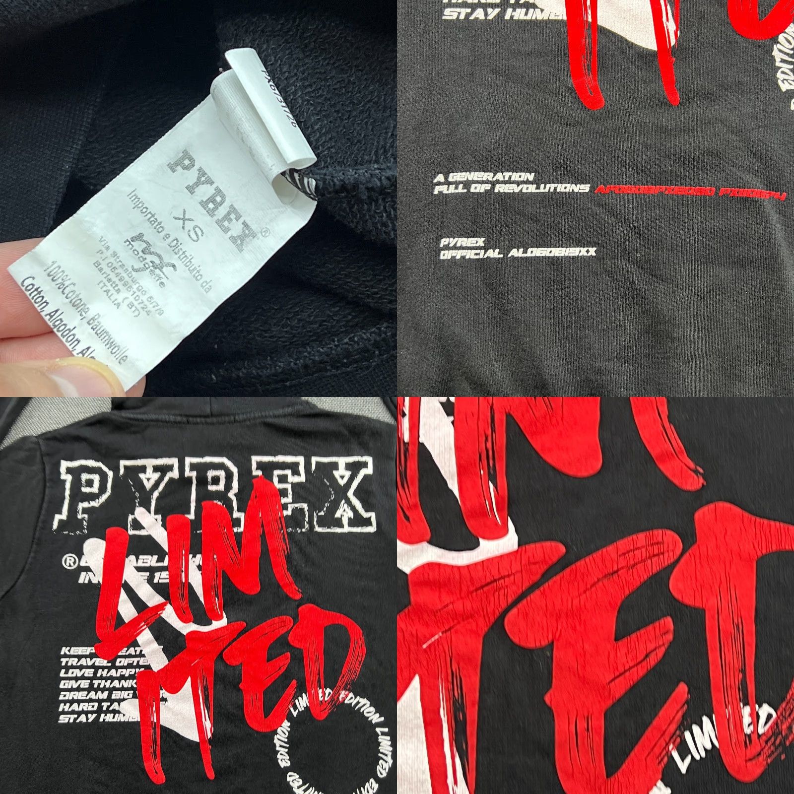 Vintage PYREX Vision Virgil Abloh Mens Hoodie XS Limited edition Sweatshirt Black Shirt Size US XS / EU 42 / 0 - 9 Thumbnail