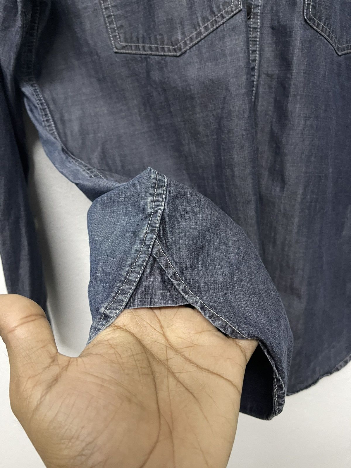 Burberry 90s BURBERRY LONDON DENIM SNAP BUTTON UP SHIRT Size US M / EU 48-50 / 2 - 8 Thumbnail