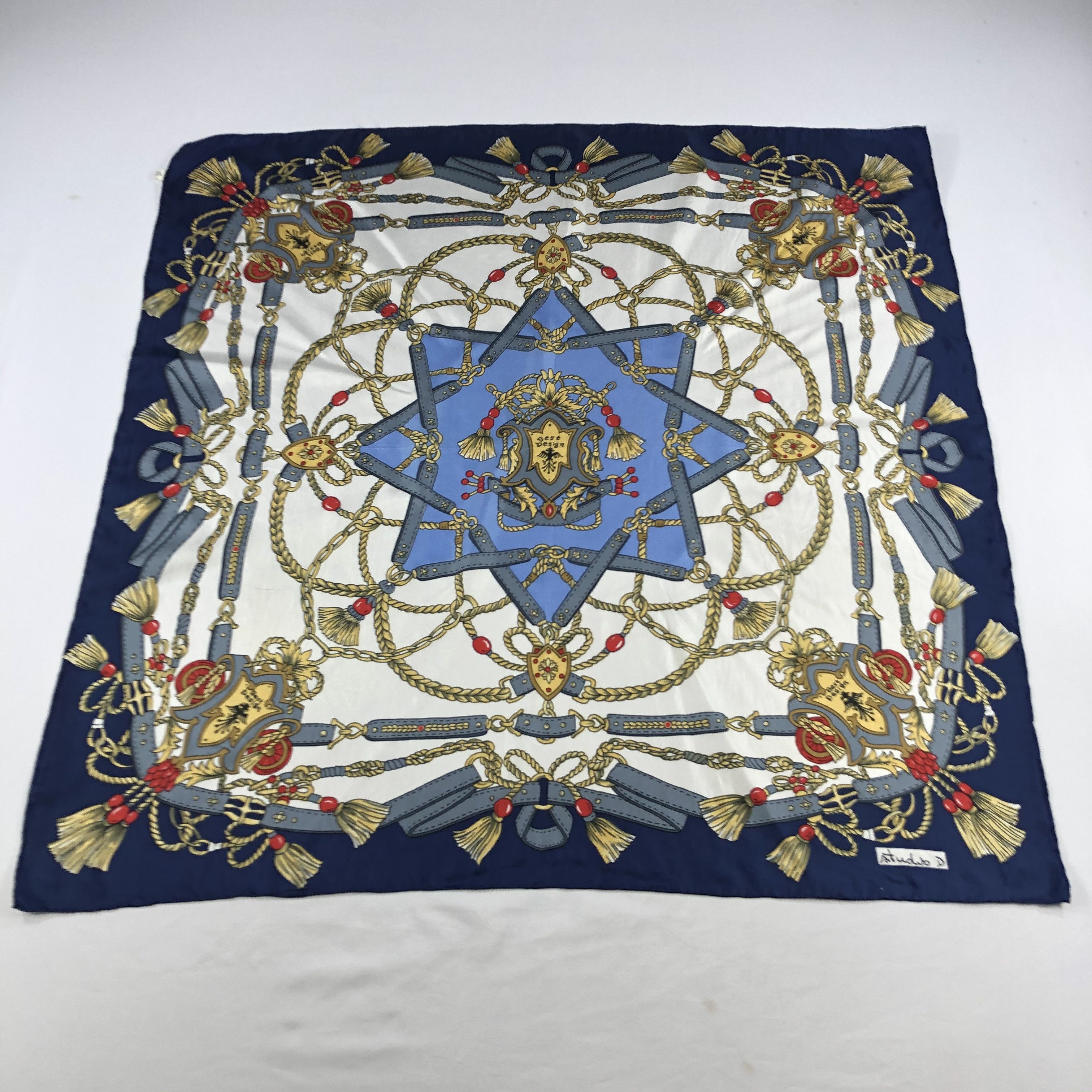 Vintage Vintage Studio D Luxury Design Silk Scarf M336 Size ONE SIZE - 2 Thumbnail