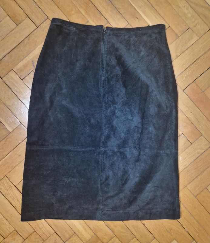 Genuine Leather × Japanese Brand vintage black suede leather skirt Size 27" / US 4 / IT 40 - 2 Thumbnail