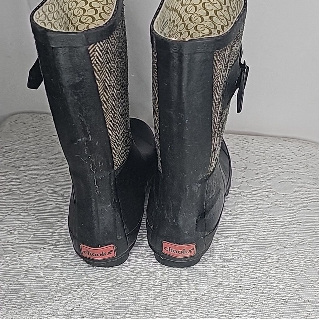 The Unbranded Brand Chooka Herringbone mid rise classic rain waterproof boots 6 Size US 6 / IT 36 - 7 Thumbnail
