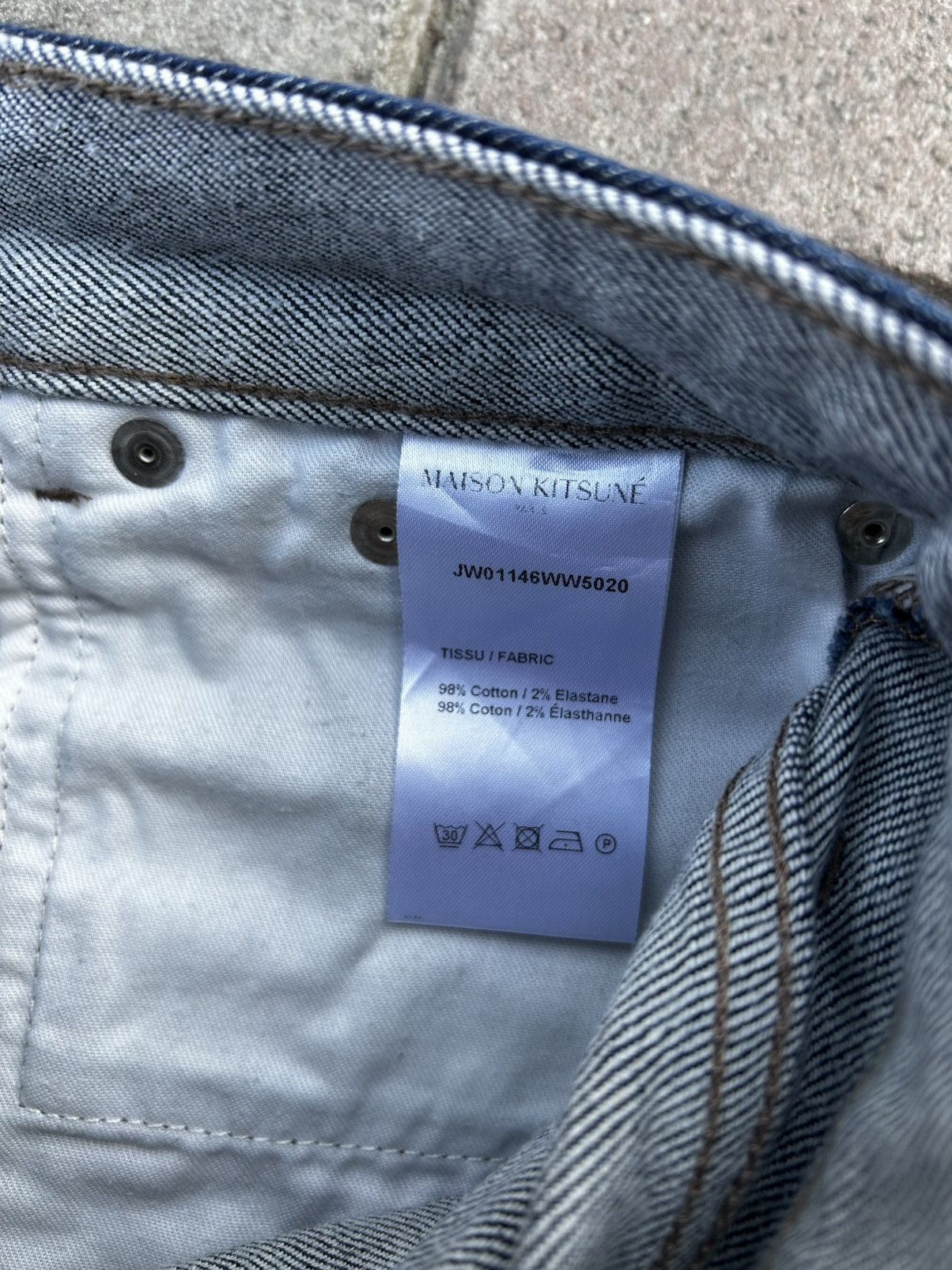 Designer × Japanese Brand × Maison Kitsune Maison Kitsune Raw Japanese Indigo Jeans Size US 28 / EU 44 - 7 Thumbnail