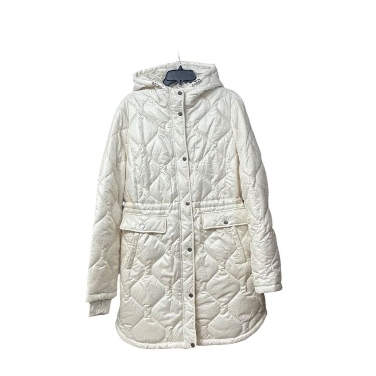 Other St. John's Bay Hooded Midweight Puffer Jacket, Ivory, Sz. XL Size XL / US 12-14 / IT 48-50 - 13 Thumbnail