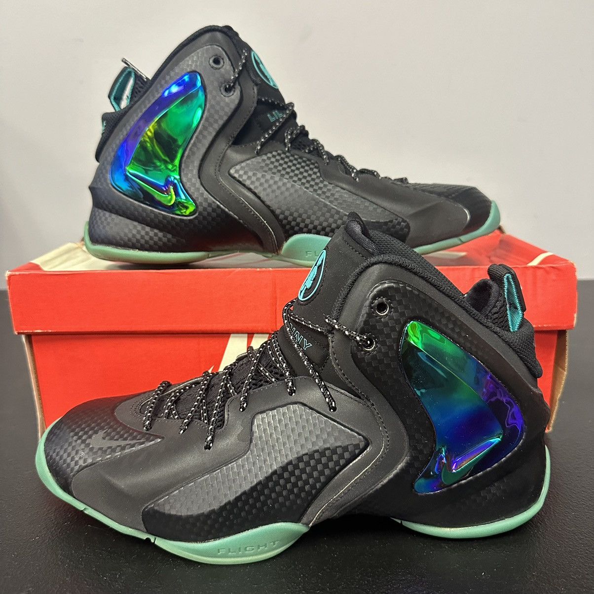 Nike Nike Air Lil Penny Posite Black Hyper Jade Reflective Men Size US 11.5 / EU 44-45 - 2 Thumbnail