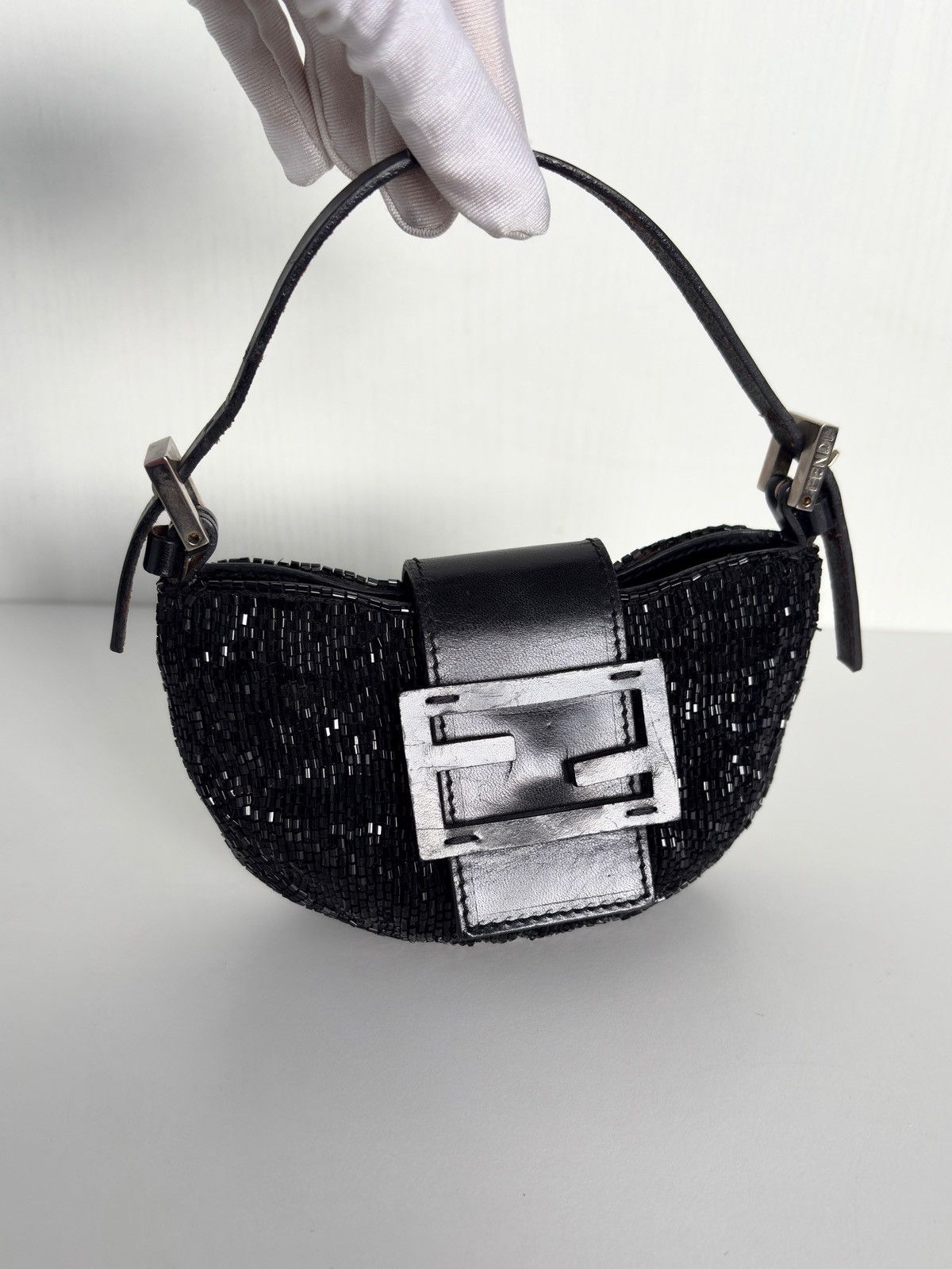Fendi Fendi Black Beaded Mini Croissant Size ONE SIZE - 2 Thumbnail