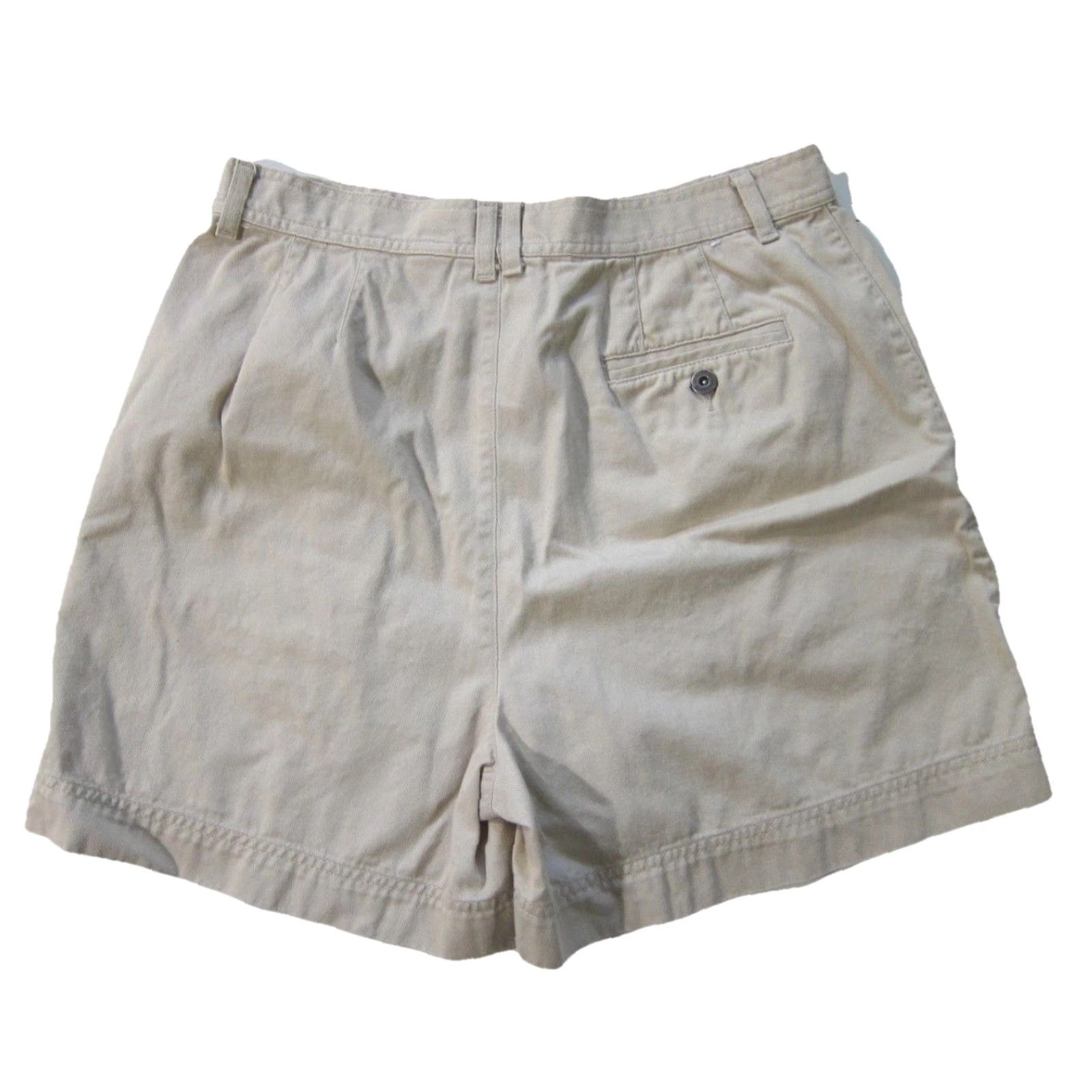Liz Claiborne Vintage Liz Claiborne Beige Cotton High Rise Waist Flat Front Chino Short 10/L Size 30" / US 8 / IT 44 - 2 Thumbnail