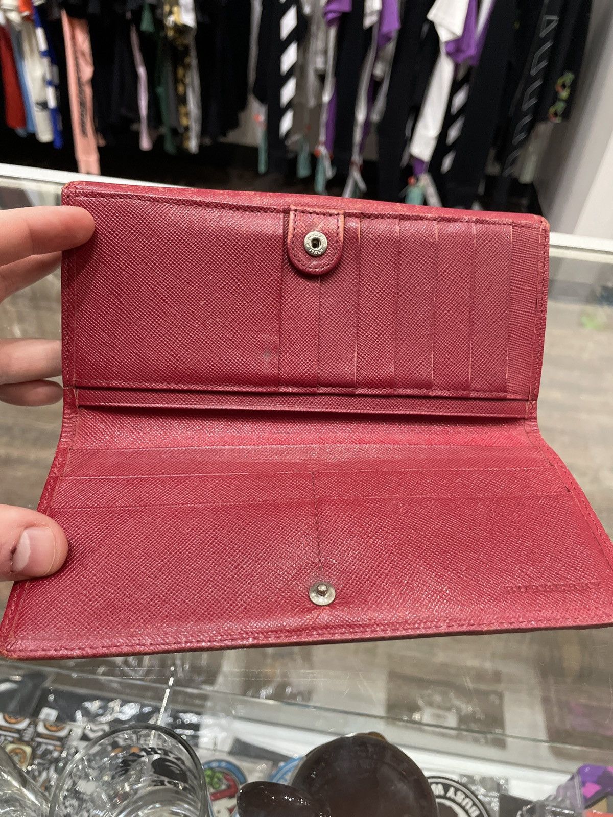 Burberry Burberry Canvas Red Leather Nova Check Long Wallet Size ONE SIZE - 3 Thumbnail
