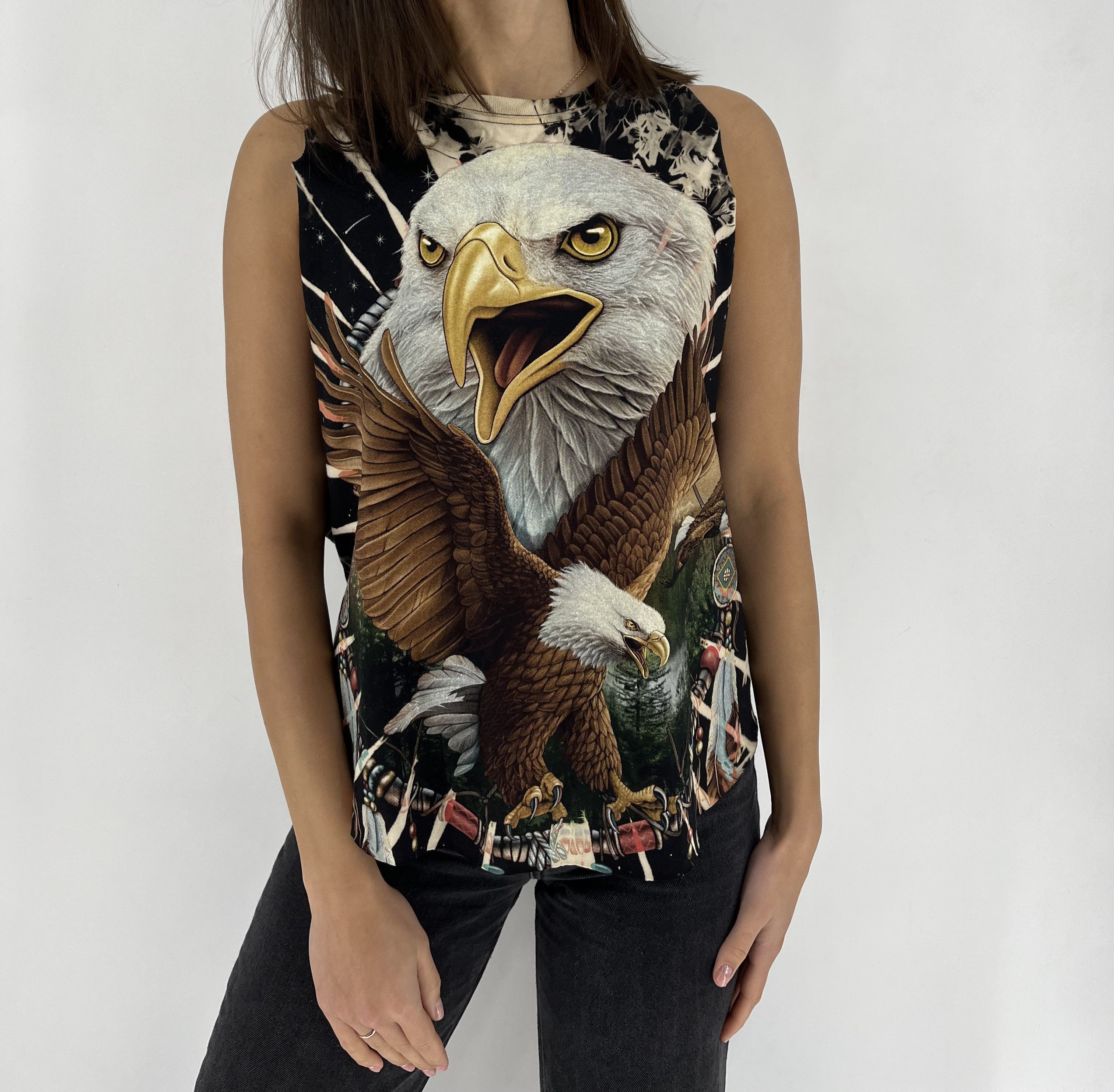 Vintage Cool T-shirt with eagle neon print in Harley style Size L / US 10 / IT 46 - 3 Thumbnail