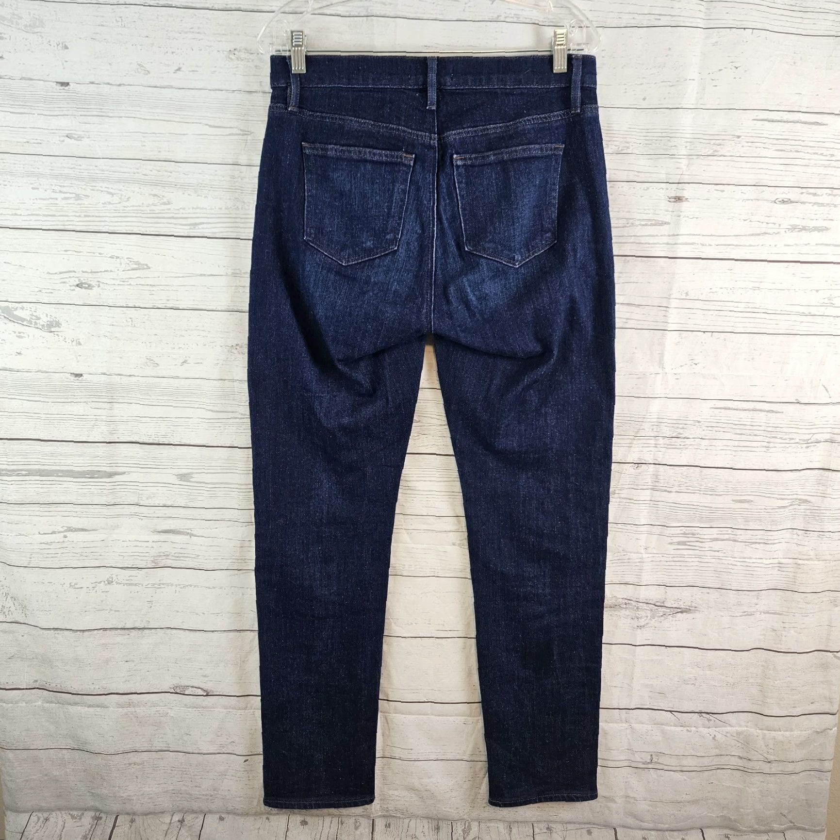 Loft LOFT Womens Jeans Girlfriend Size 4 Blue Dark Wash Mid Rise Denim Cotton Blend Slim" Size 27" / US 4 / IT 40 - 3 Thumbnail