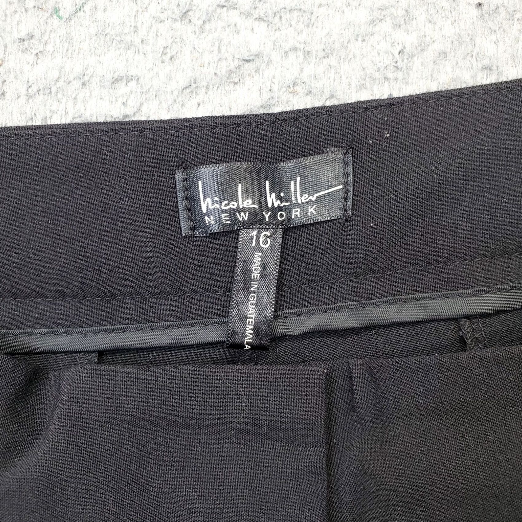 Nicole Miller Nicole Miller Essential Dress Pants Womens 16 Black Boot Leg Mid Rise NFMM7305 Size 38" / US 16 / IT 52 - 7 Thumbnail