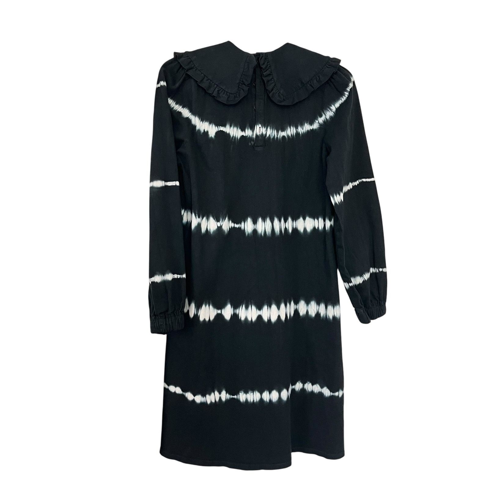 Other Steph Black Denim Tie Dye Exaggerated Collar Dress Size XS / US 0-2 / IT 36-38 - 4 Thumbnail