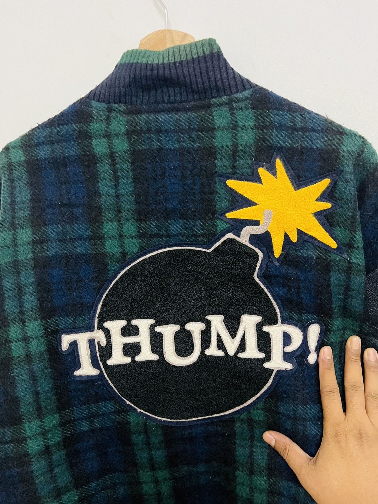 Vintage Vintage 80s Reversible Thump! Varsity Bomber Jacket Size US XL / EU 56 / 4 - 13 Thumbnail
