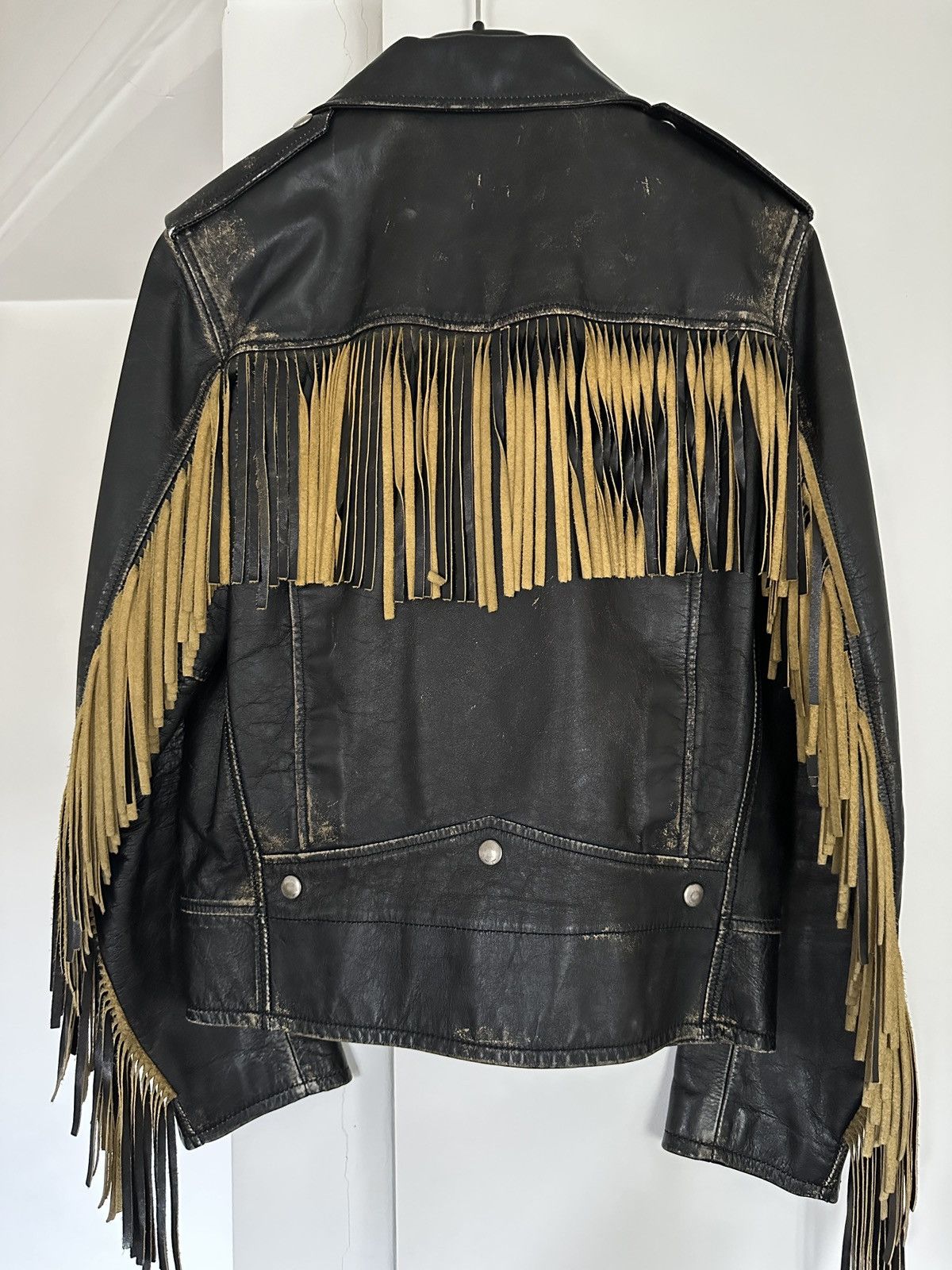 Saint Laurent Paris Saint Laurent by Hedi Slimane fringe biker leather jacket Size US S / EU 44-46 / 1 - 6 Thumbnail
