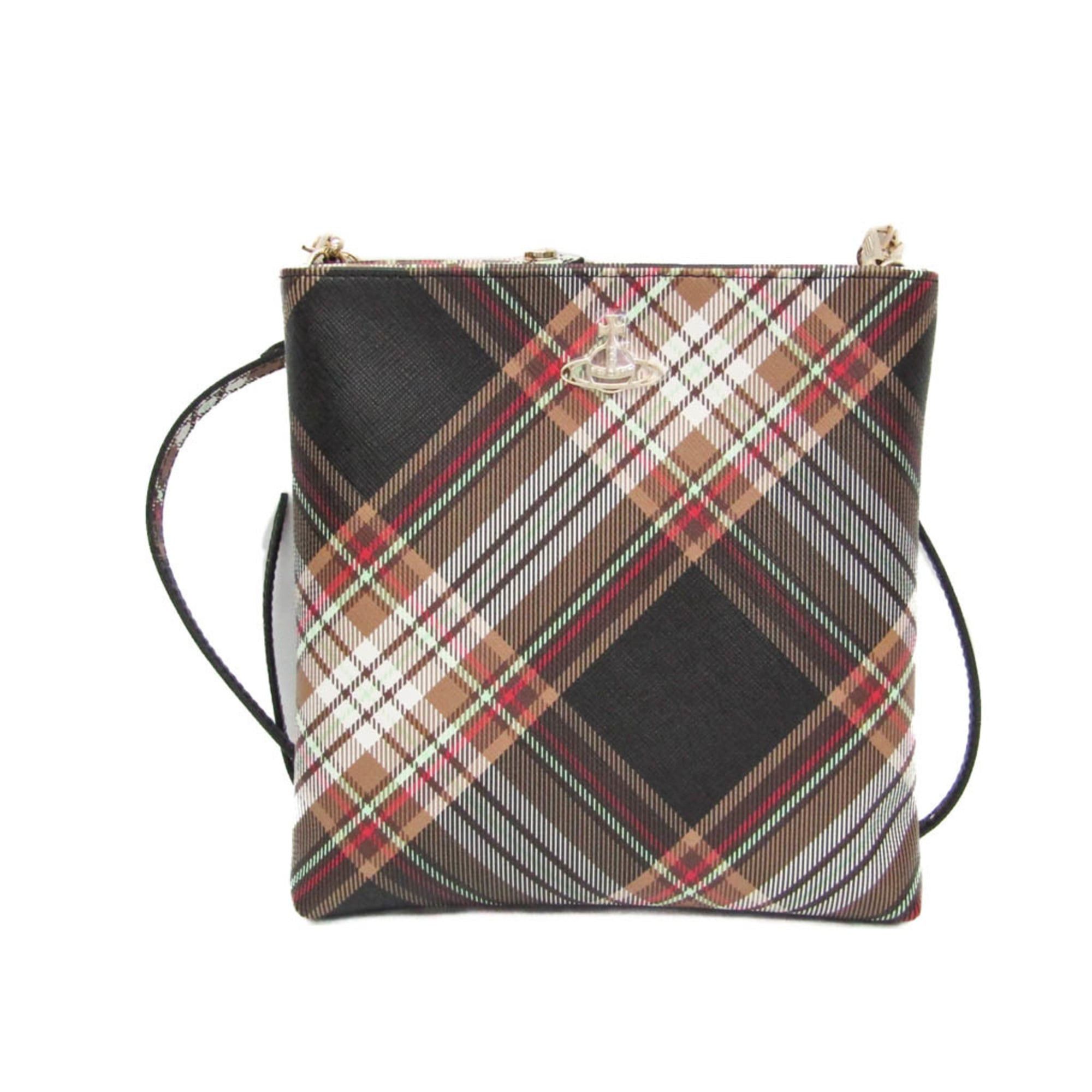 Vivienne Westwood Vivienne Westwood Derby Square 51160005 Women's PVC Shoulder Bag Brown Size ONE SIZE - 1 Thumbnail