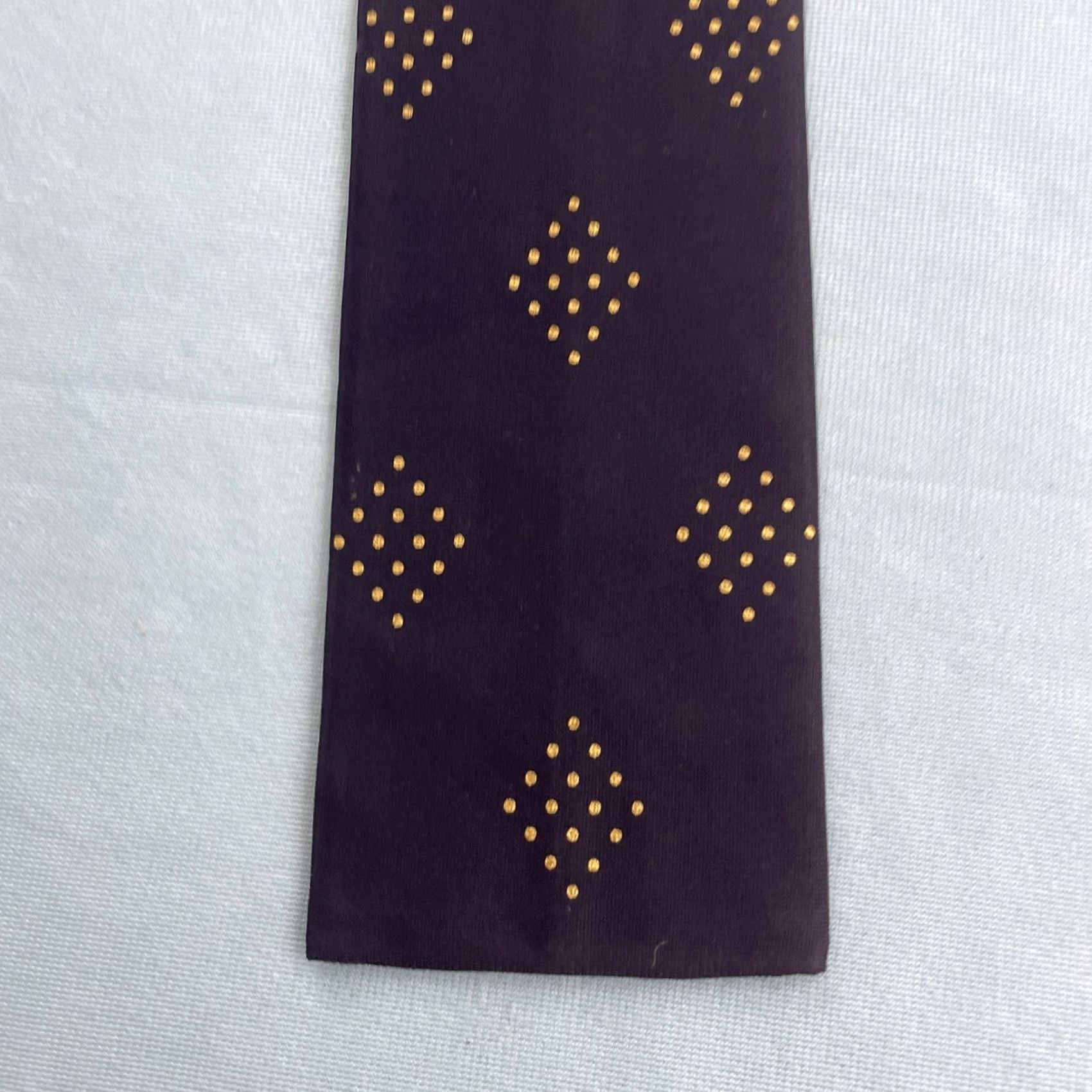 MCM VINTAGE Cavalier of Louisville Tie Neckwear Polka Dot Blue Yellow MCM Deco Rockabilly 3x53 Silk Necktie Men Size ONE SIZE - 2 Thumbnail
