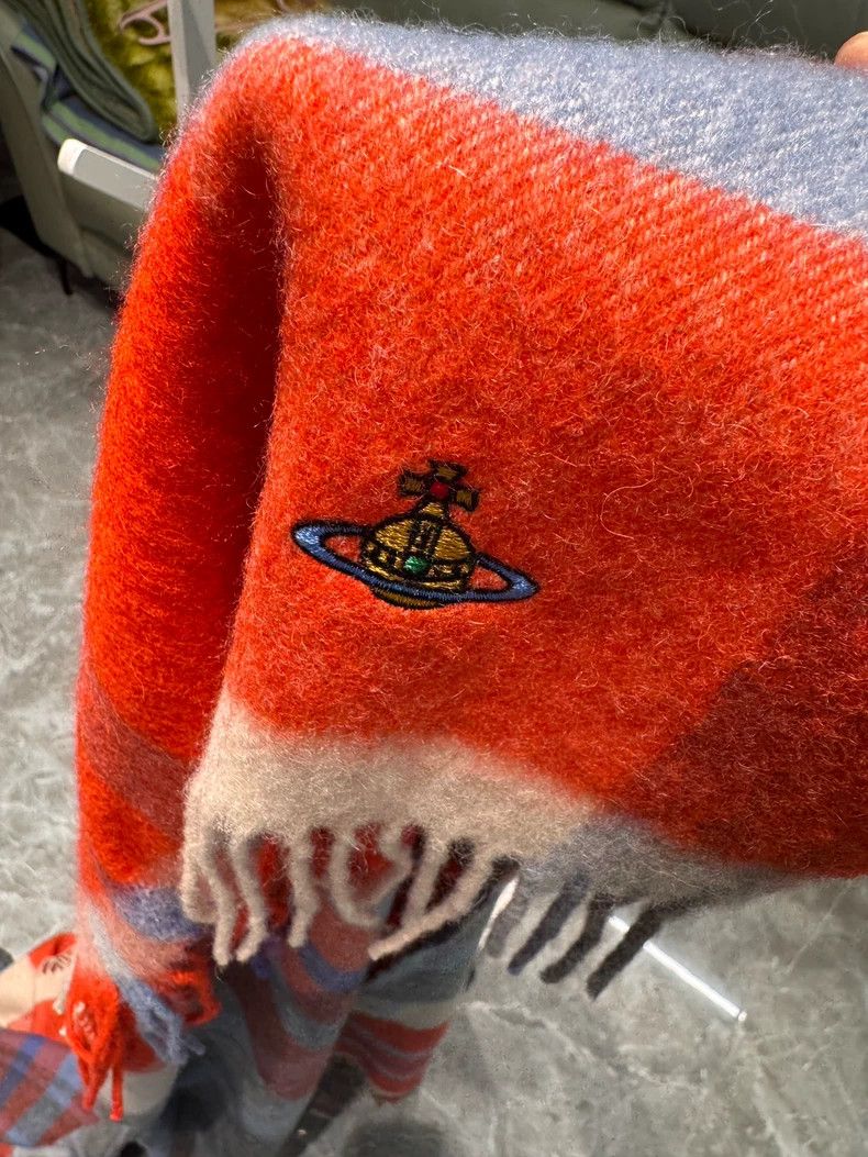 Vivienne Westwood Vivienne Westwood Wool shawl, red, gray, and blue color bl Size ONE SIZE - 2 Thumbnail