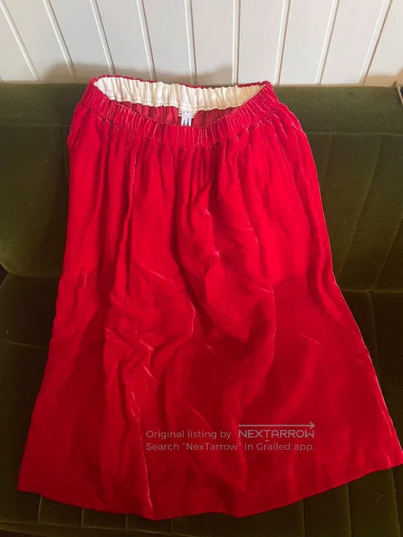 Comme des Garcons Comme des Garcons size S Red Velvet Skirt Size 23" - 7 Thumbnail