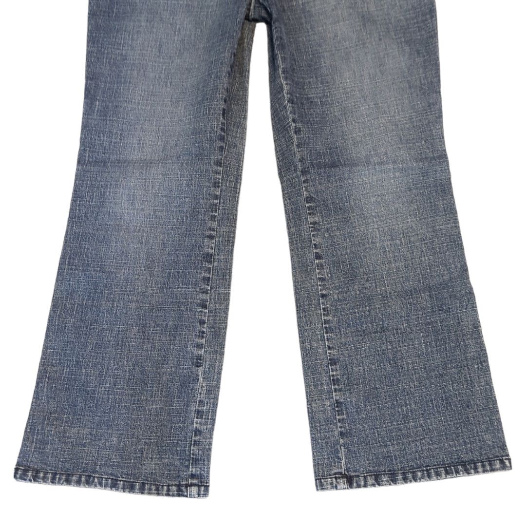 Bass BASS Blue Distressed Pattern Bootcut Jeans Women's Size 12 Size 34" / US 12 / IT 48 - 3 Thumbnail