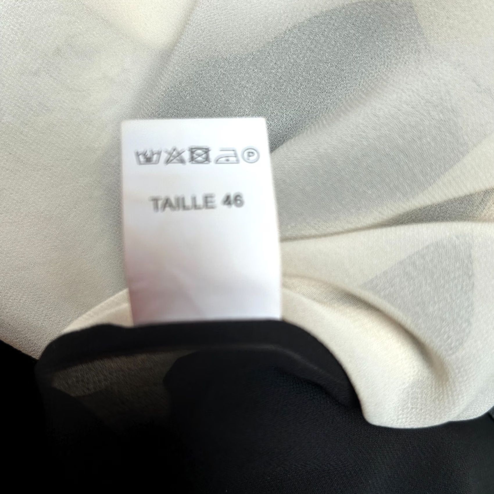 Vintage Edward Achour Paris Womens Sleeveless Silk Top Size 46 Cream/Black Diamond Print Size L / US 10 / IT 46 - 5 Thumbnail
