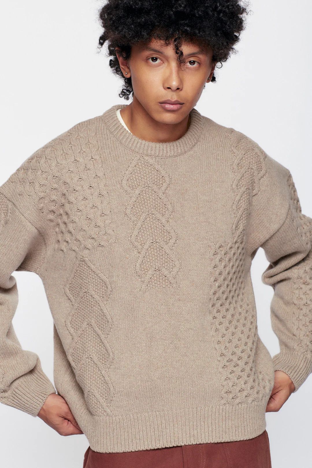 Kotn 💚 Kotn Lambswool Kilimanjaro Cable Sweater Dune Medium NEW Size US M / EU 48-50 / 2 - 3 Thumbnail