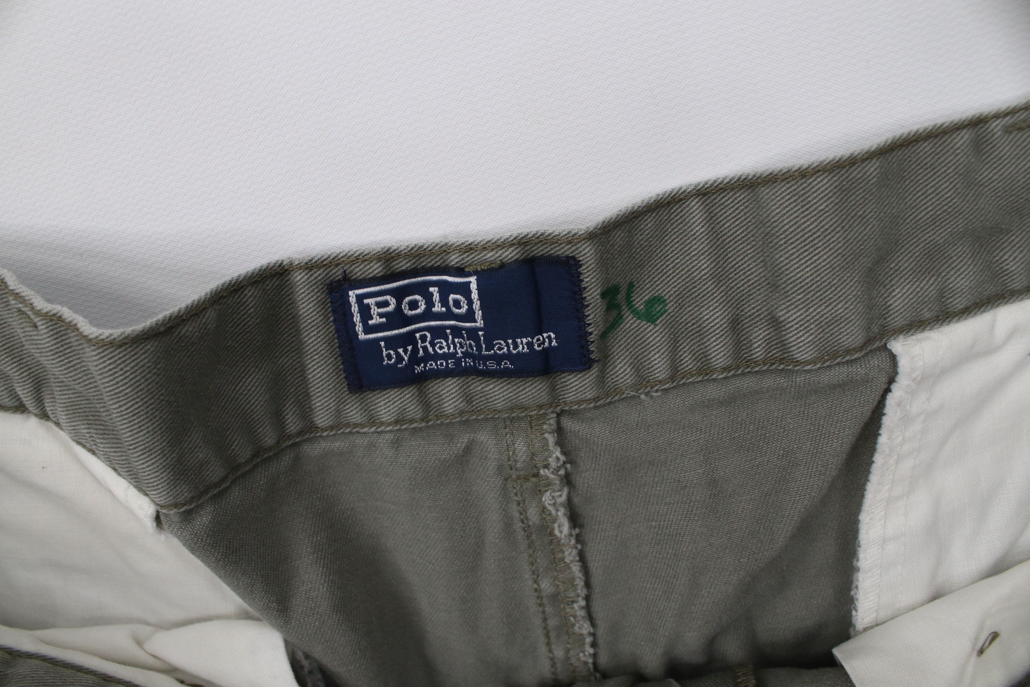 Polo Ralph Lauren Vintage 70s 80s Ralph Lauren Wide Leg Chino Pants Green USA Size US 36 / EU 52 - 8 Thumbnail