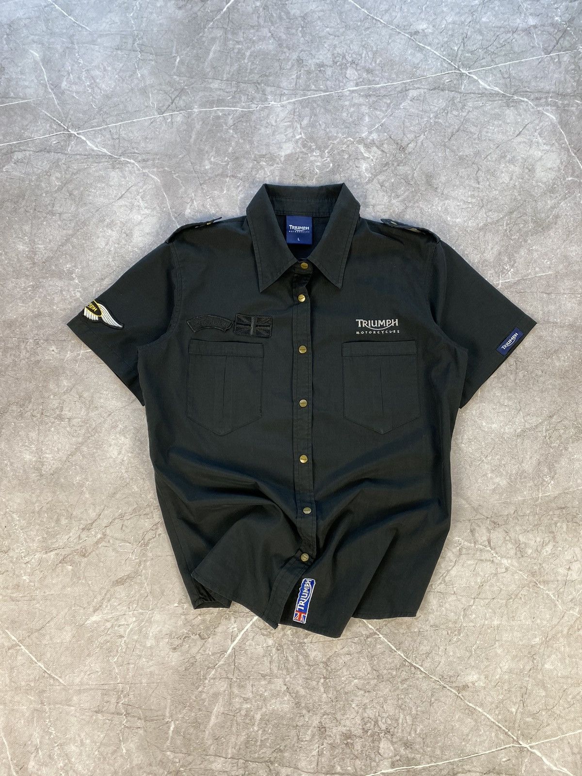 Harley Davidson × Vintage Vintage Y2K Triumph Motorcycles Great Britain UK 90s Size US S / EU 44-46 / 1 - 2 Thumbnail