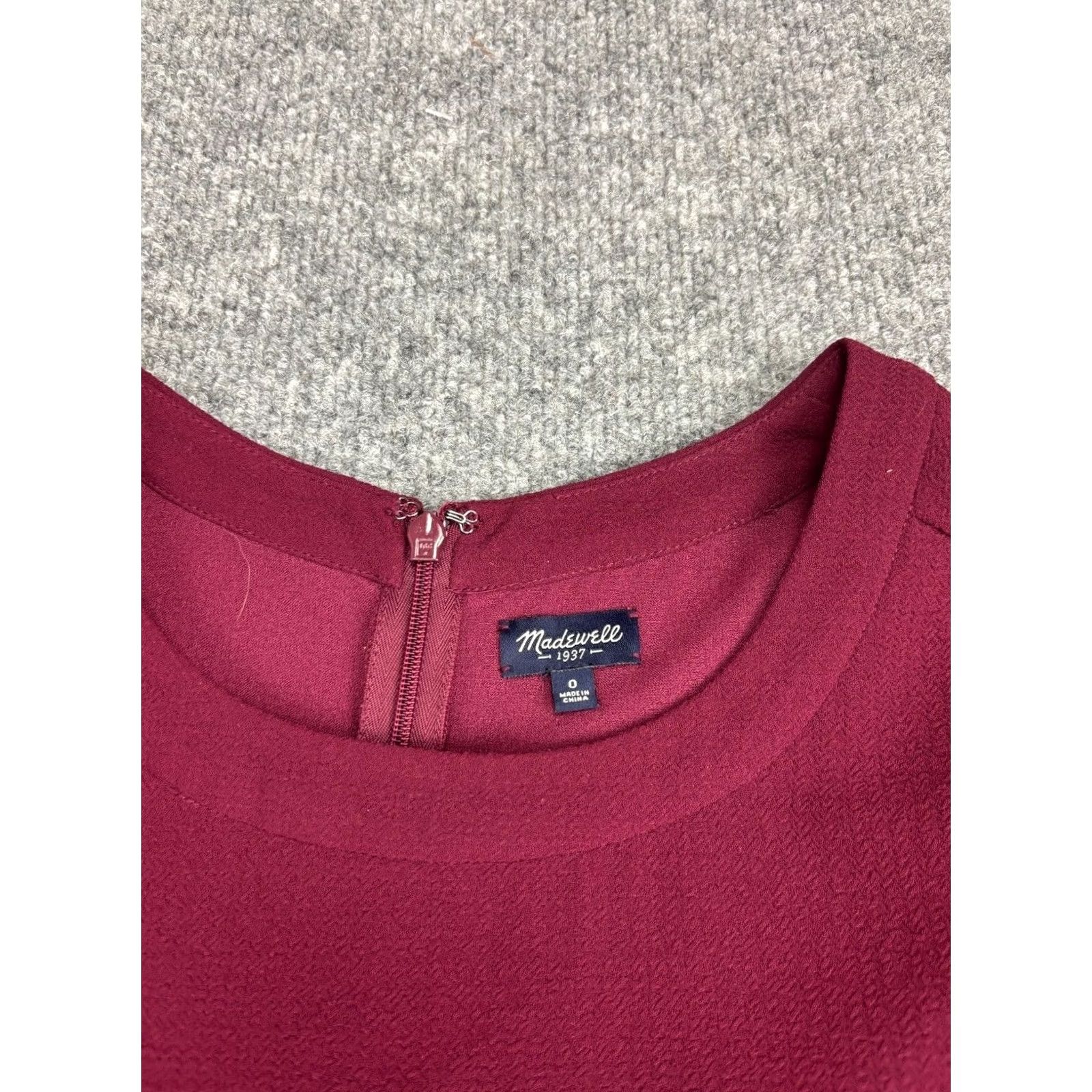 Madewell Madewell Sloan Jumpsuit Women's 0 Cabernet Red Wine Crepe Pants Pockets Regular Size 25" / US 0 / IT 36 - 2 Thumbnail