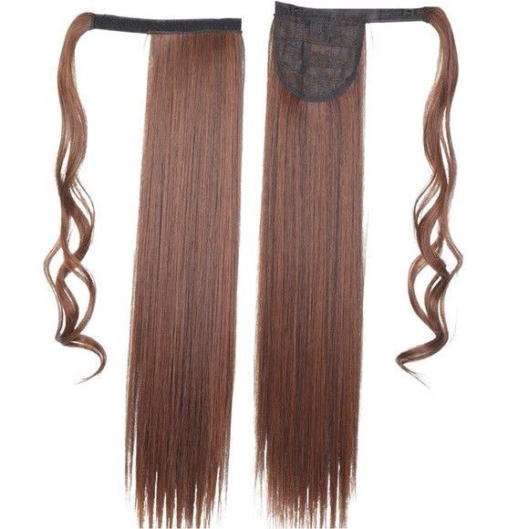 Other 34 Inches Light Brown Synthetic Straight Ponytail Extension Size ONE SIZE - 3 Thumbnail