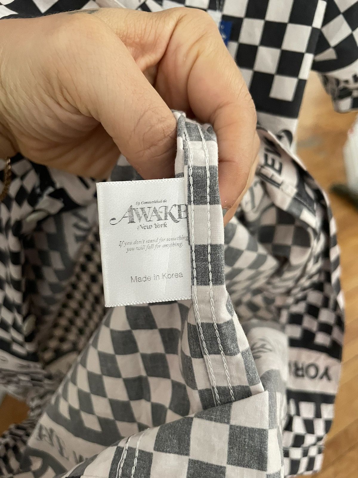 Awake NY Awake NY Camp Collar Checkerboard Logo Shirt Size US M / EU 48-50 / 2 - 4 Thumbnail