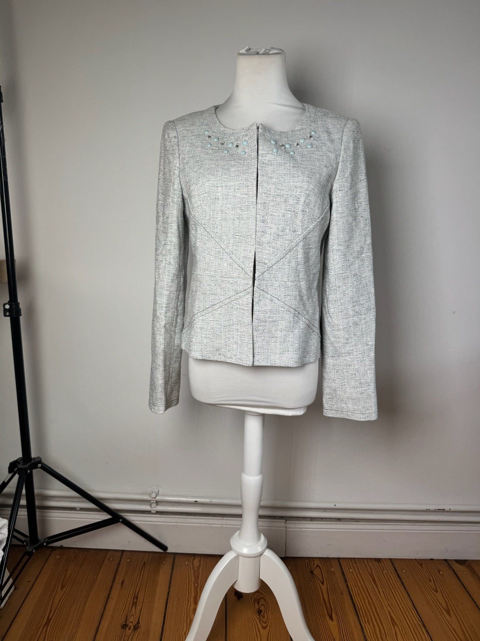 Courreges Vintage Tweed Jacket Light Size M / US 6-8 / IT 42-44 - 1 Thumbnail