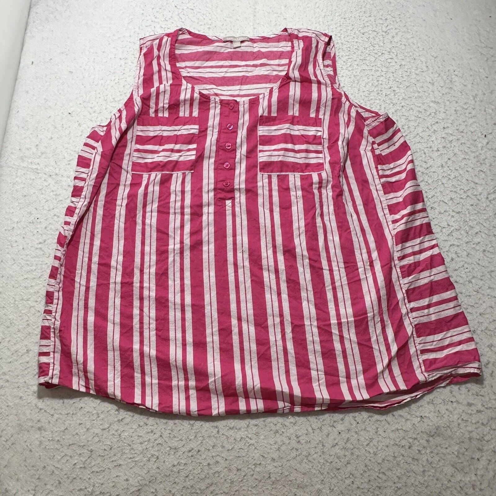 Other Woman Within 1X Sleeveless Pink Stripe Blouse Button Top Size XL / US 12-14 / IT 48-50 - 1 Thumbnail
