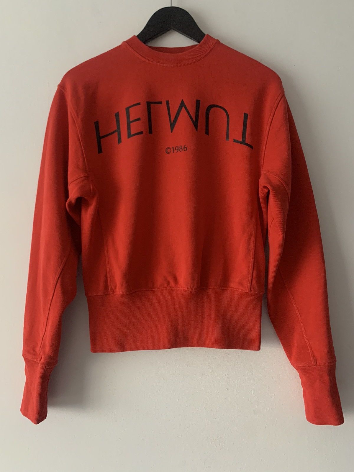 image of Helmut Lang Hack Logo Sweatshirt in Red, Women's (Size Small)