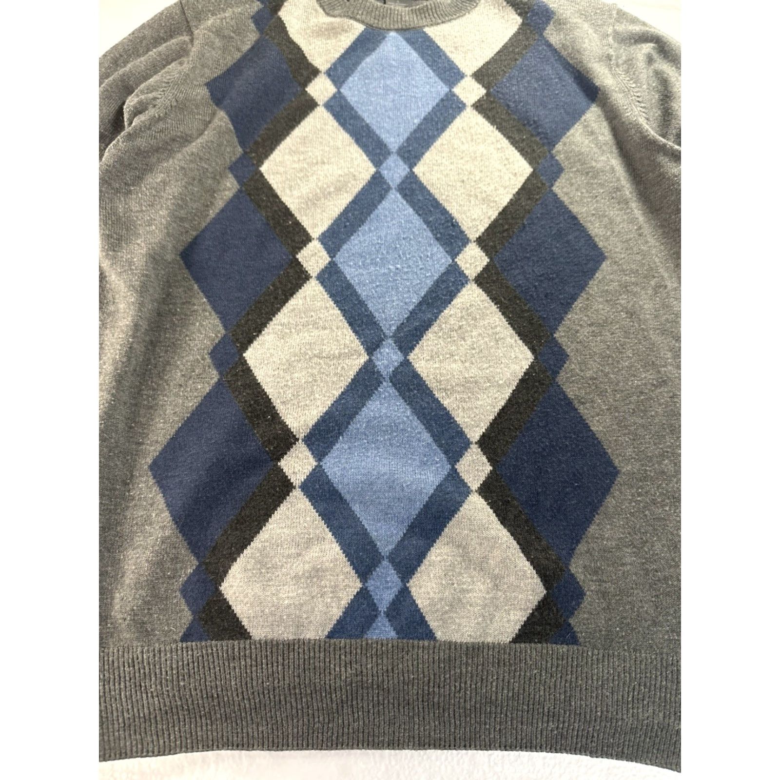 Vintage Tricots St. Raphael Sweater Mens Small Gray Argyle LS Lightweight Crew Neck Size US L / EU 52-54 / 3 - 3 Thumbnail