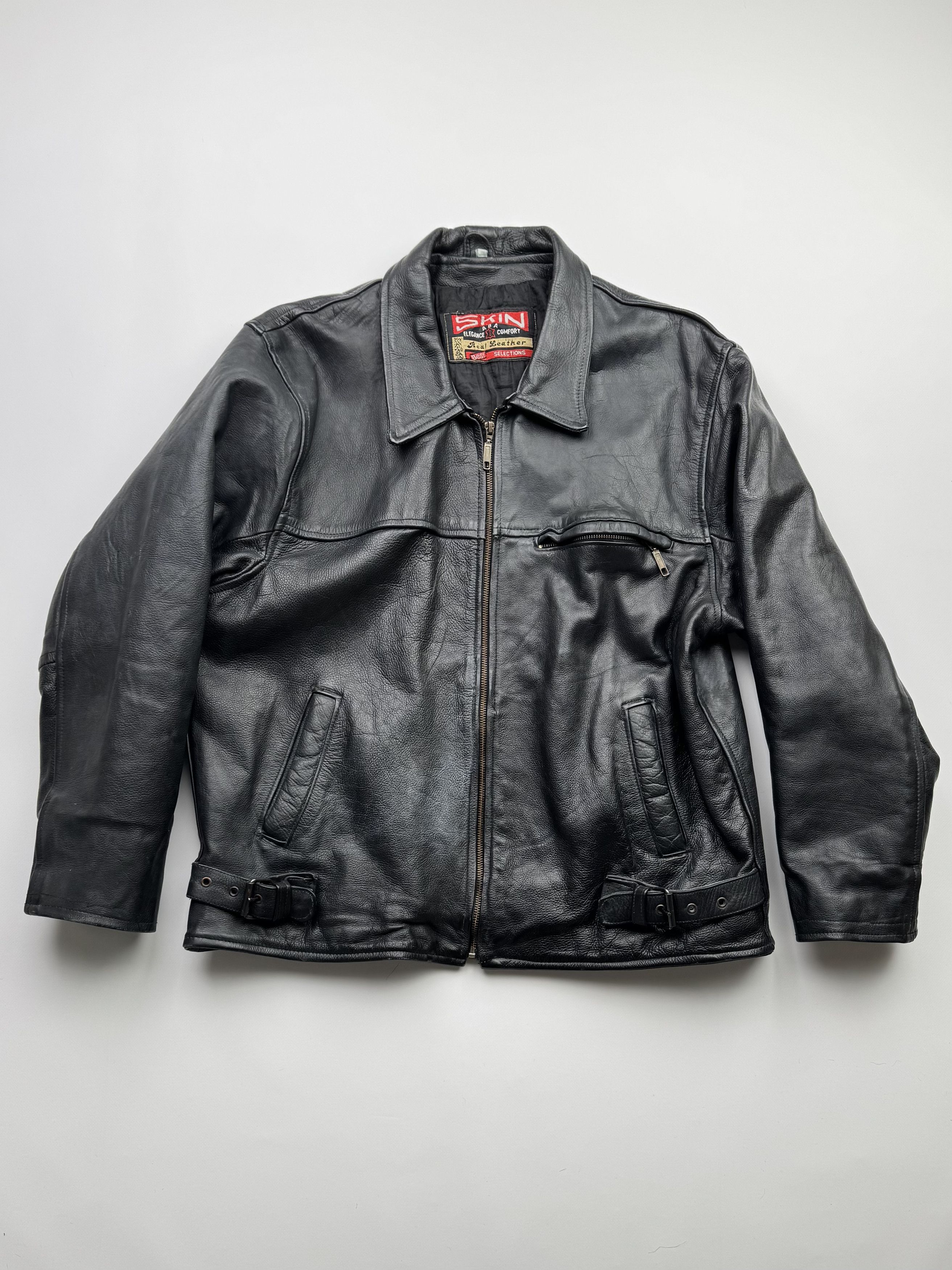 Vintage Midway Leather Bomber Jacket Cropped Coat Made In factory Korea