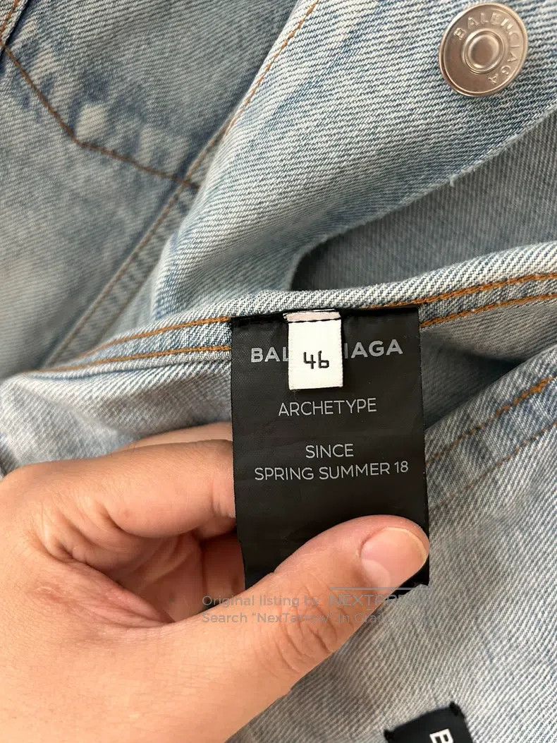 Balenciaga Balenciaga Distressed Wash Denim Jacket Size US S / EU 44-46 / 1 - 3 Thumbnail