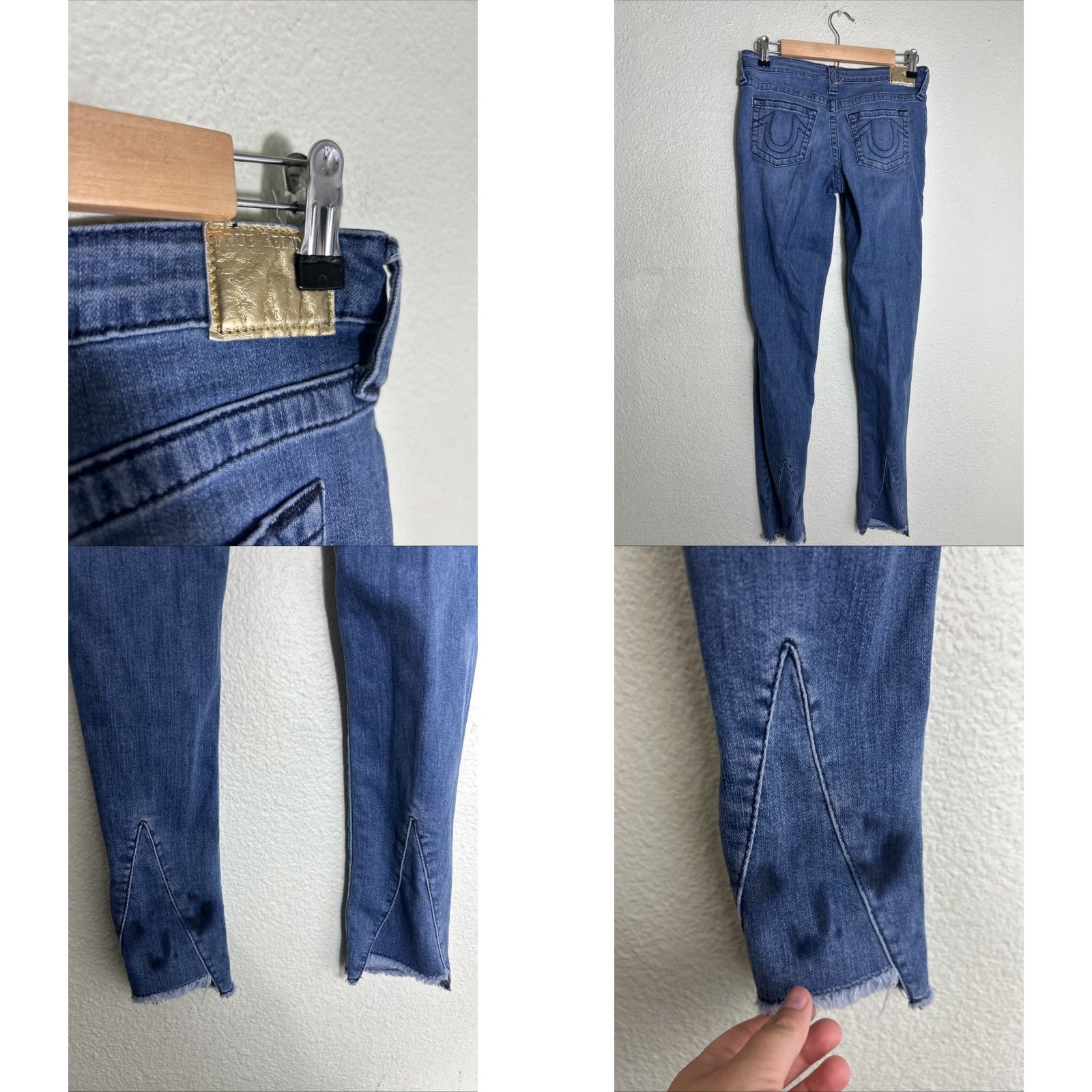 True Religion True Religion Halle Mid Rise Super Skinny Medium Wash Jeans Junior 16 30x31 Flaw Size 38" / US 16 / IT 52 - 8 Thumbnail
