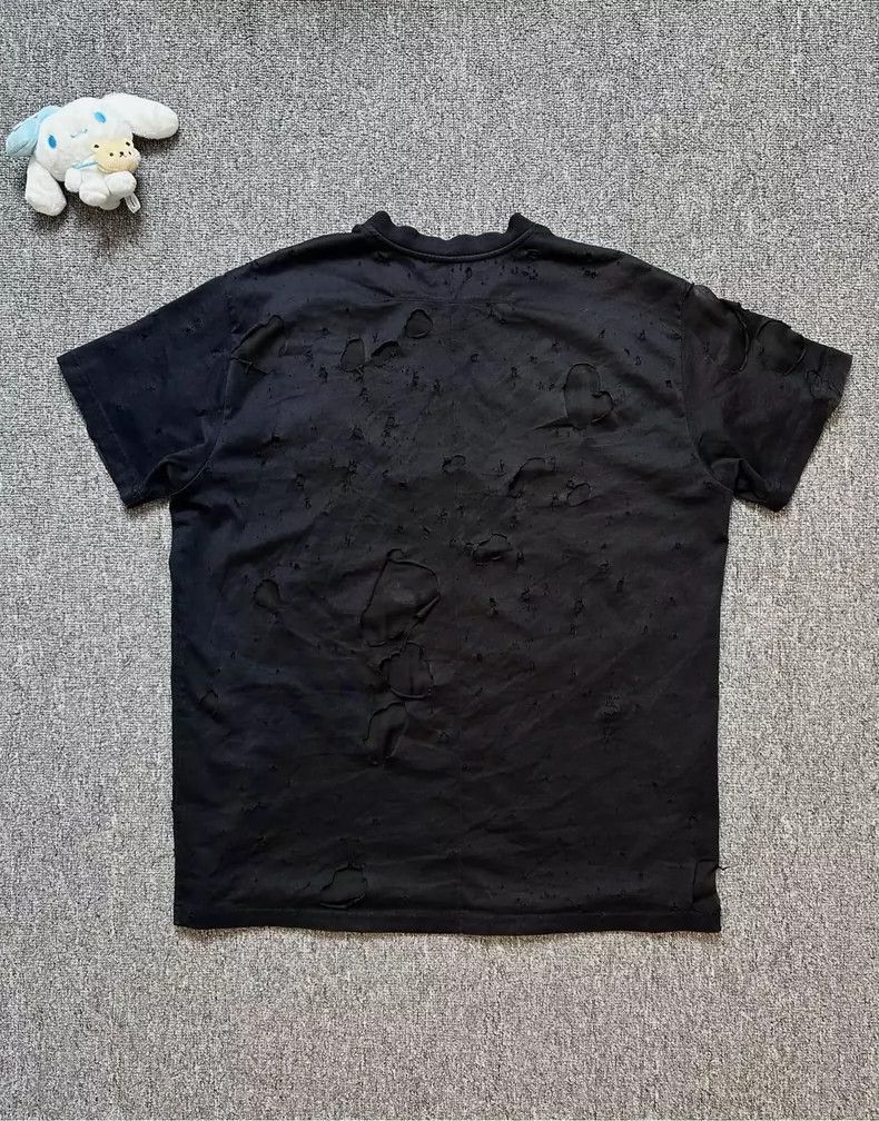 Givenchy Givenchy New Style Black Large Destroyed Logo Short-Sleeve Size US XXS / EU 40 - 4 Thumbnail