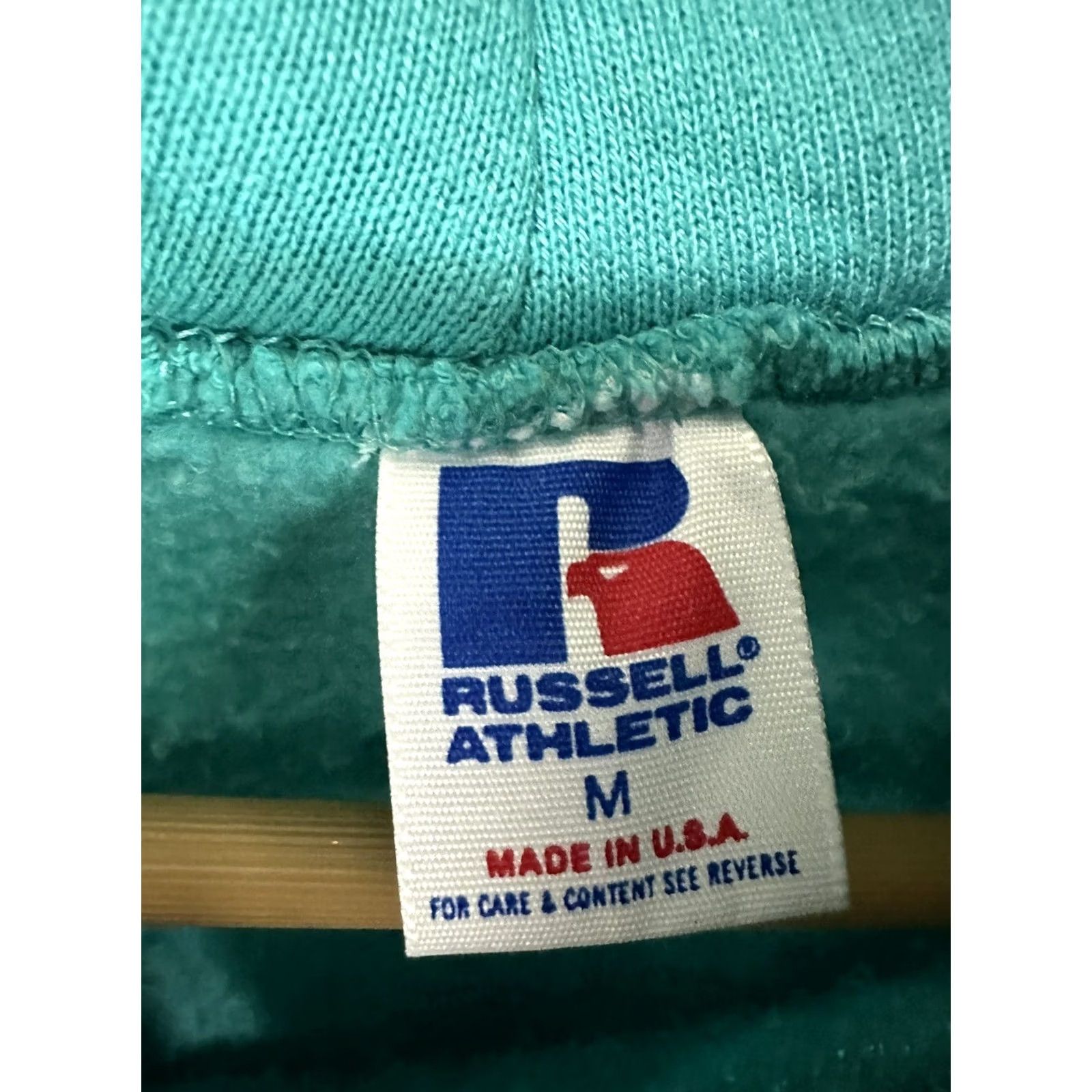 Russell Athletic VINTAGE Russell Athletic Hoodie Mens M Teal 50/50 90s Sweatshirt Pullover Size M USA Size US M / EU 48-50 / 2 - 3 Thumbnail