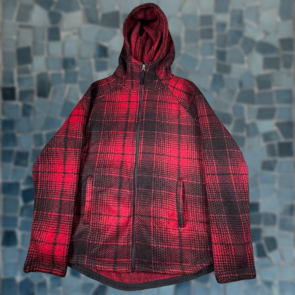 Vintage VINTAGE Flannel Shacket Women's Large (12-14) Swiss Tech Fleece Full Zip Hooded Jacket Size L / US 10 / IT 46 - 1 Thumbnail