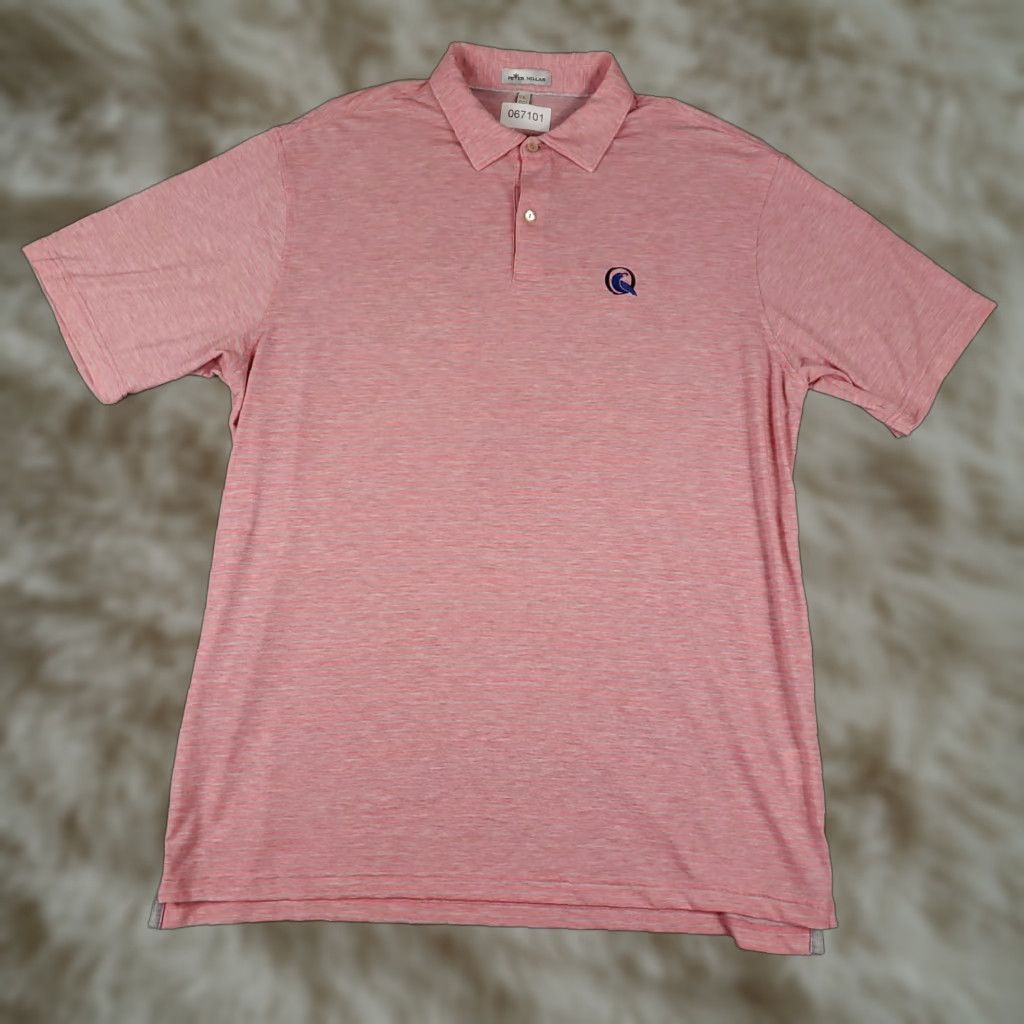 Peter Millar Peter Millar Polo Shirt Mens Large Pink Gray Striped Golf Short Sleeve Size US L / EU 52-54 / 3 - 1 Thumbnail