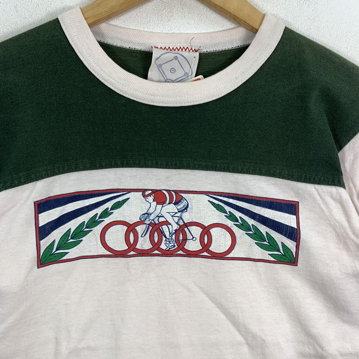Vintage Vintage 90s OLYMPIC LEFT SIDE Usa Cycling Raglan Tshirt Size US S / EU 44-46 / 1 - 4 Thumbnail