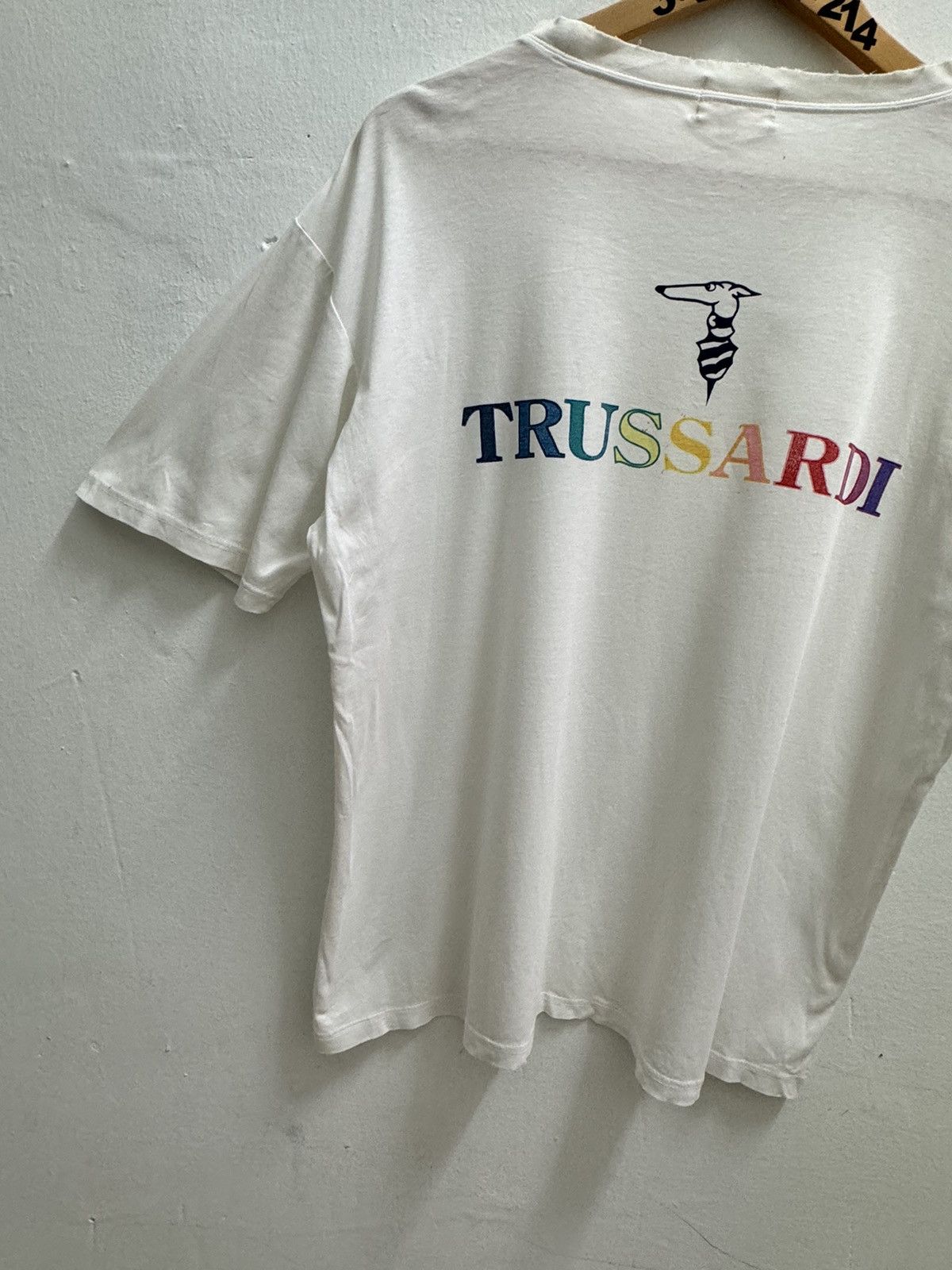 Trussardi × Vintage Vintage Trussardi Spellout Design Distressed Tee Size US M / EU 48-50 / 2 - 4 Thumbnail