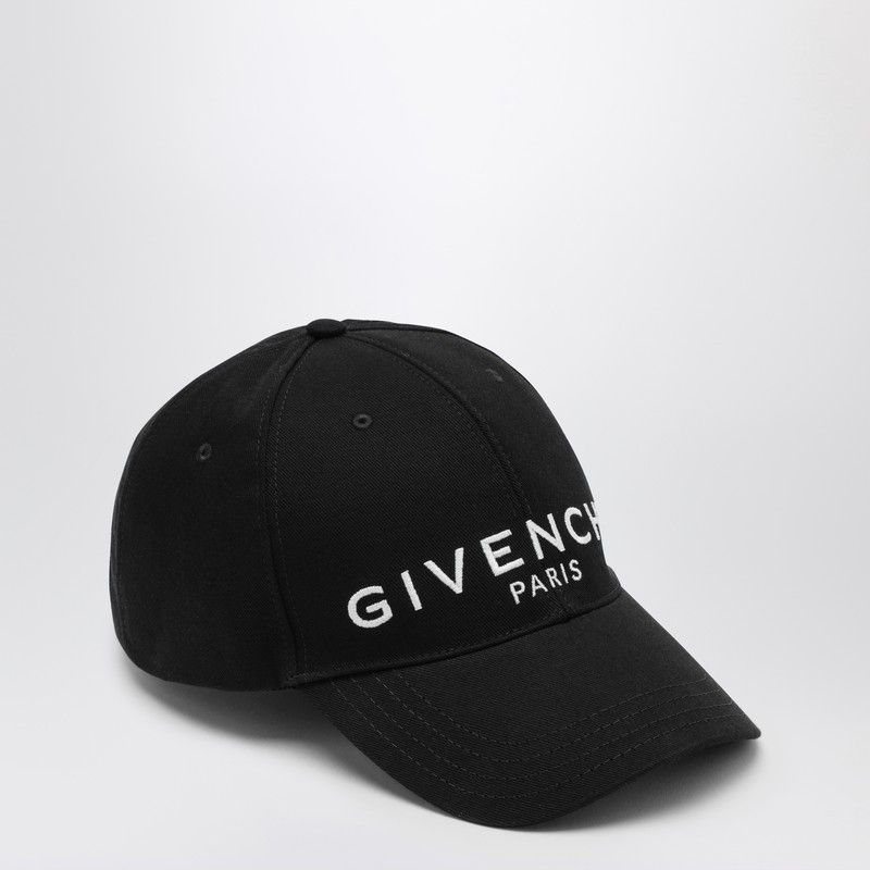 image of Givenchy Black Logo-Embroidery Baseball Cap, Men's