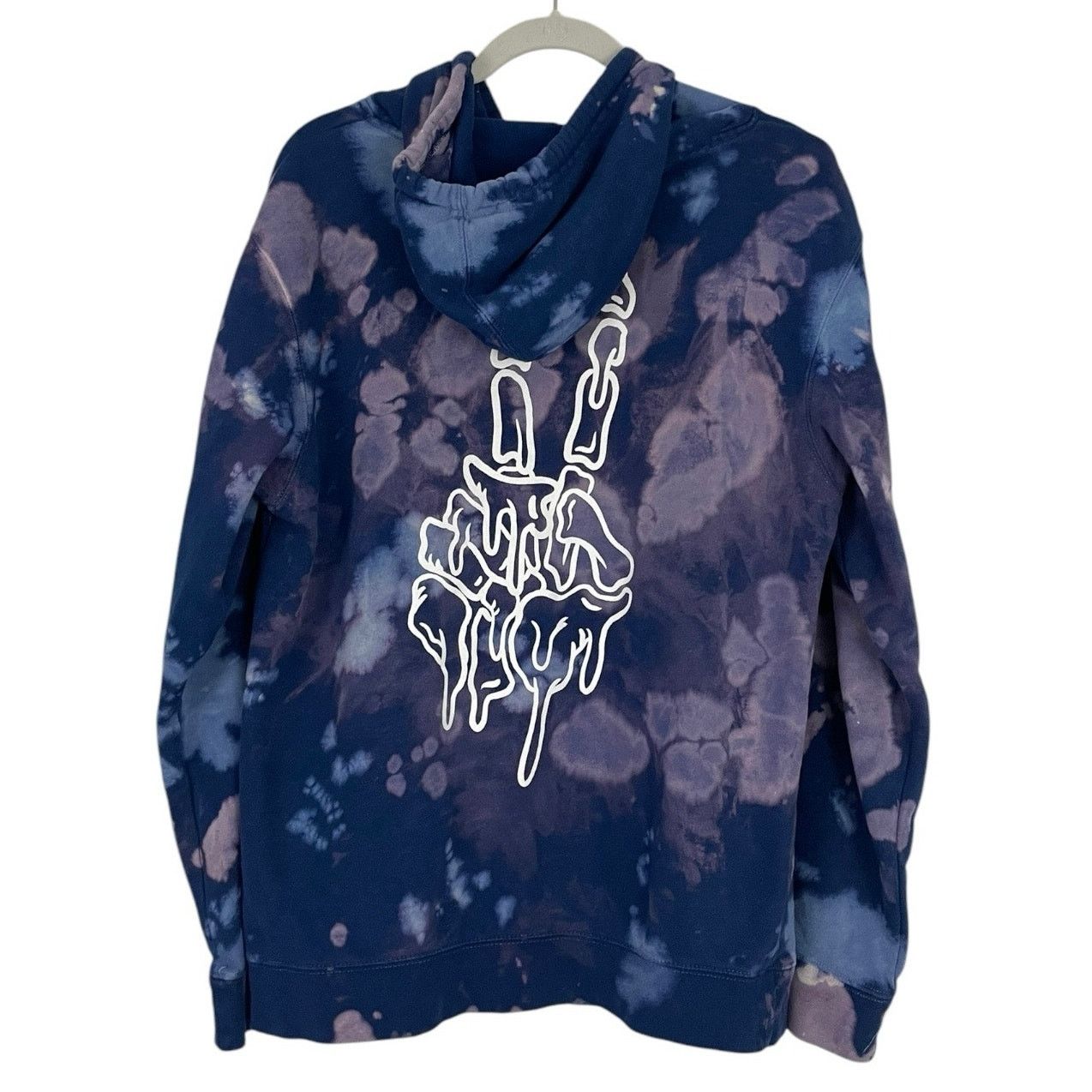 Other Purple Tie Dye Skeleton Hand Peace Sign Hoodie Sweatshirt Size M / US 6-8 / IT 42-44 - 4 Thumbnail