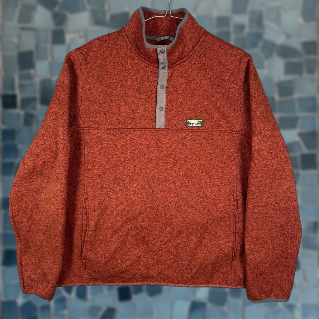 Vintage LL Bean Jacket Mens L Regular Fleece Snap T Pullover 298050 Red Vintage? Size US L / EU 52-54 / 3 - 1 Thumbnail
