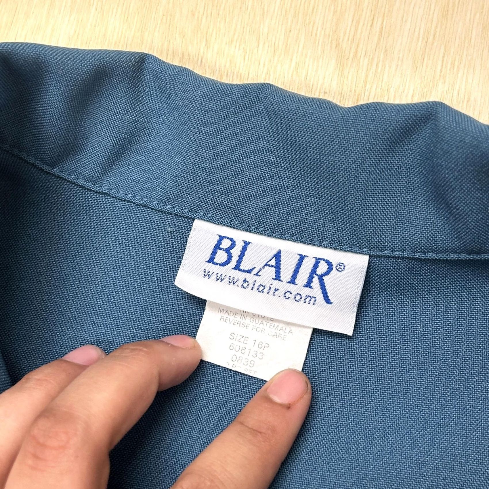 Blair Blair Blazer Womens 16P Blue Polyester Crepe Collared Single Breasted Jacket Size XXL / US 16-18 / IT 52-54 - 3 Thumbnail