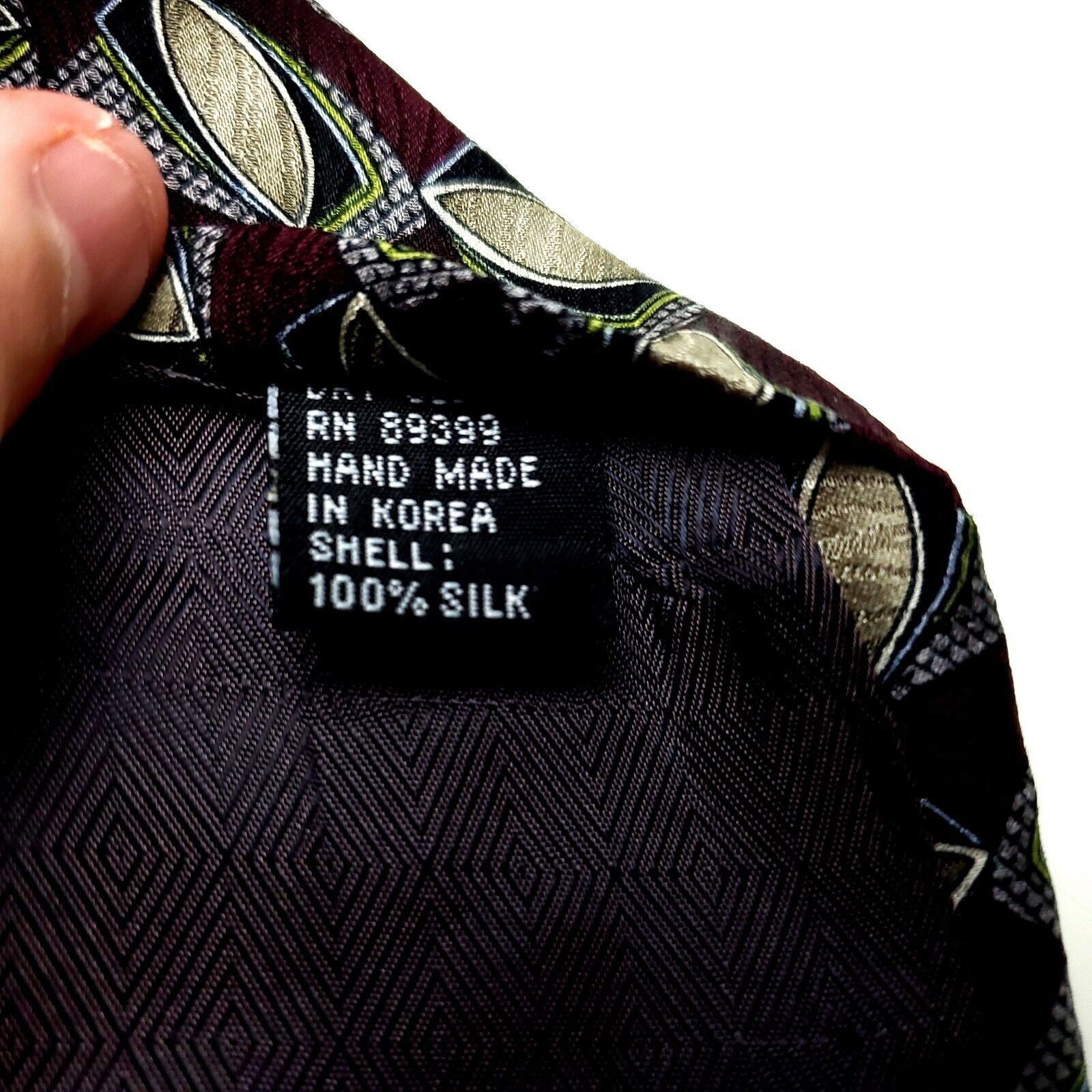 Vintage Louis Roth Silk Tie Brown Print Wide Geometric Size ONE SIZE - 5 Thumbnail