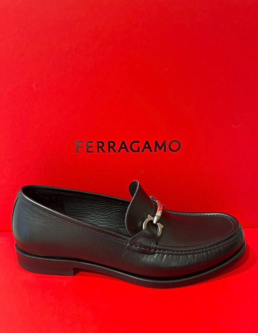 Salvatore Ferragamo o1s1rm1124 Calf Leather Loafers in Black Size US 11.5 / EU 44-45 - 1 Preview