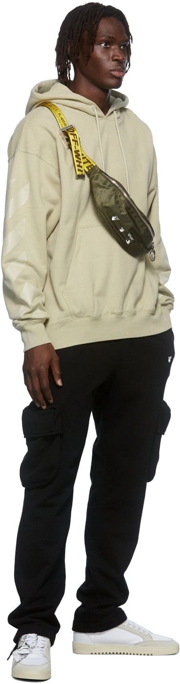 Off-White Beige Rubber Arrows Logo Oversized Hoodie Size US XL / EU 56 / 4 - 4 Thumbnail
